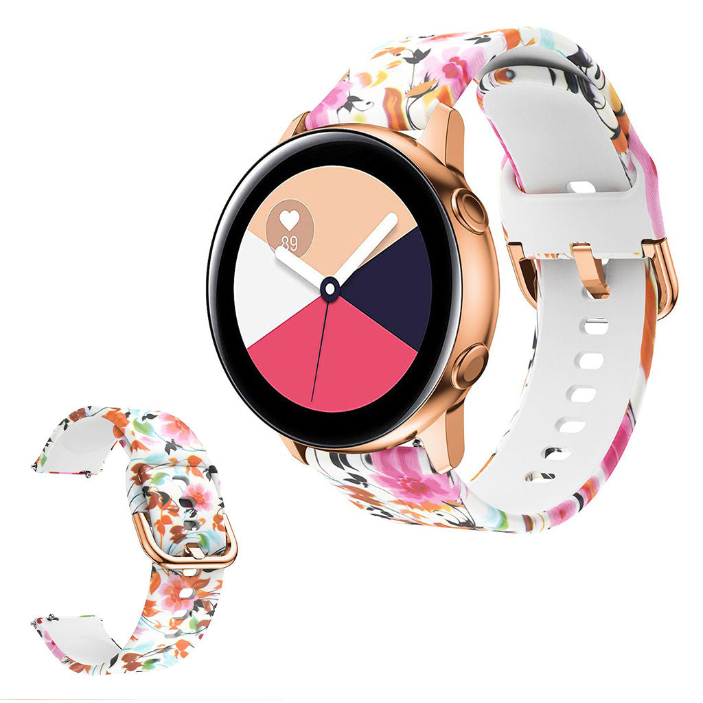 Het siliconenn horlogebandje met schilderachtig patroon voor Amazfit en Samsung horloge - Vogel En Bloem