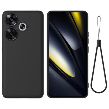 Matte vloeibare siliconen hoes voor Xiaomi Poco F6 / Xiaomi Redmi Turbo 3 - Zwart