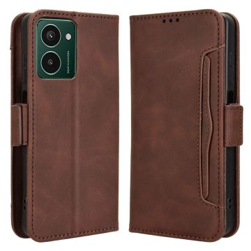 Lederen portemonnee hoesje met moderne vormgeving voor HMD Pulse / HMD Pulse Pro / HMD Pulse Plus - Bruin