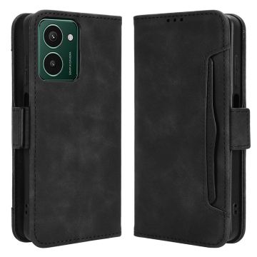 Lederen portemonnee hoesje met moderne vormgeving voor HMD Pulse / HMD Pulse Pro / HMD Pulse Plus - Zwart