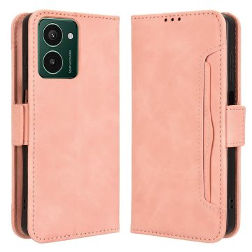 Lederen portemonnee hoesje met moderne vormgeving voor HMD Pulse / HMD Pulse Pro / HMD Pulse Plus - Roze