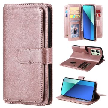 10-slot portemonnee-etui voor Xiaomi Redmi Note 13 - Rose Goud
