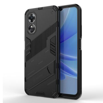Schokbestendige hybride hoes met een moderne touch voor Oppo A17 - Zwart