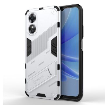 Schokbestendige hybride hoes met een moderne touch voor Oppo A17 - Wit