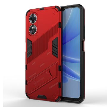 Schokbestendige hybride hoes met een moderne touch voor Oppo A17 - Rood