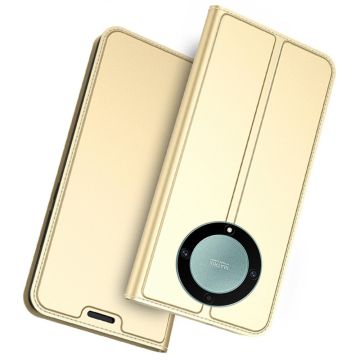 Zachte en dunne premium PU leren case voor Honor Magic5 Lite / Motorola Moto X40 / Honor X9a - Goud
