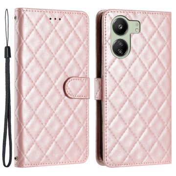 Functionele ruitportemonnee case voor Xiaomi Redmi 13C / Xiaomi Poco C65 - Roze