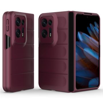 Zachte gripvormige cover voor Oppo Find N2 - Wijnrood