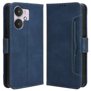 Lederen portemonnee hoesje met moderne vormgeving voor Xiaomi Redmi 13C / Xiaomi Redmi 13R - Blauw