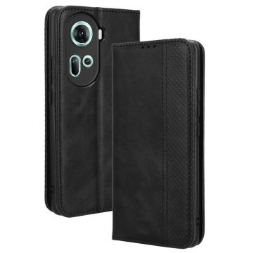 Bofink Vintage Oppo Reno11 leren beschermhoesje - Zwart