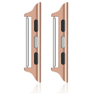 1 paar Apple Watch Series 49mm - 45mm - 44mm - 42mm Watchband Connector Adapter, 14mm - Rose Goud