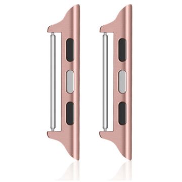 1 paar Apple Watch Series 49mm - 45mm - 44mm - 42mm Watchband Connector Adapter, 14mm - Roze Roos