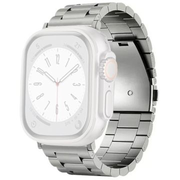 Apple Watch Series 49mm - 45mm - 44mm - 42mm Titanium Alloy Band 3-Bead - Zilver