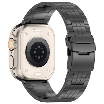 Apple Watch Series 49mm - 45mm - 44mm - 42mm 5-kraal titaniumlegering koord - Zwart