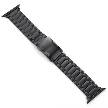 Apple Watch Series 49mm - 45mm - 44mm - 42mm Titanium Alloy Strap Turtleback Clasp - Zwart