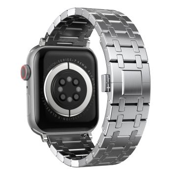Apple Watch Series 49mm - 45mm - 44mm - 42mm Titanium Alloy Bandje - Zilver
