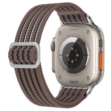 Ademend Nylon Koord Apple Watch Series 41mm - 40mm - 38mm Polsband - Rookpaars