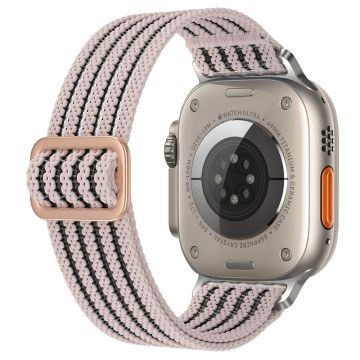 Ademend Nylon Koord Apple Watch Series 41mm - 40mm - 38mm Polsband - Roze