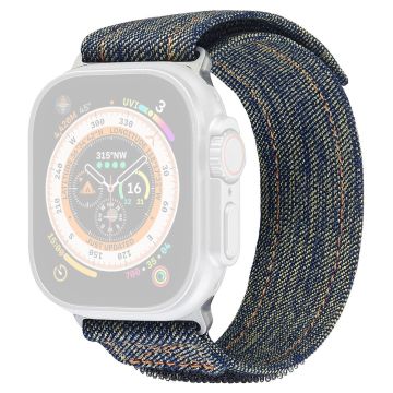 KALEBOL Denim horlogebandje Apple Watch Series 49mm - 45mm - 44mm - 42mm Magic Tape Band - Geel