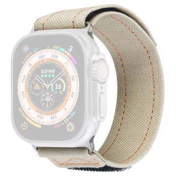 KALEBOL Denim horlogebandje Apple Watch Series 49mm - 45mm - 44mm - 42mm Magic Tape Band - Abrikoos