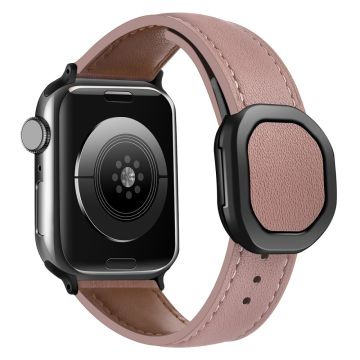 Apple Watch Series 49mm - 45mm - 44mm - 42mm Echt koeie lederen polsband - Rood