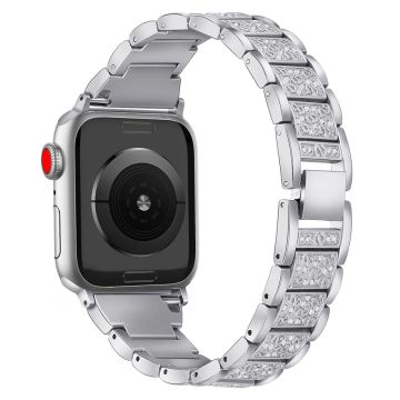 Apple Watch Series 49mm - 45mm - 44mm - 42mm Metalen koord met S-patroon - Zilver