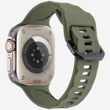 KALEBOL Apple Watch Series 49mm - 45mm - 44mm - 42mm Siliconen Sport horlogebandje - Middernacht Groen