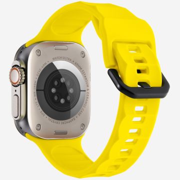 KALEBOL Apple Watch Series 49mm - 45mm - 44mm - 42mm Siliconen Sport horlogebandje - Geel