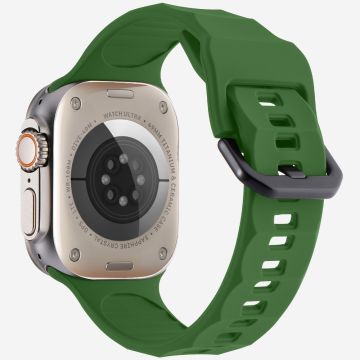 KALEBOL Apple Watch Series 49mm - 45mm - 44mm - 42mm Siliconen Sport horlogebandje - Legergroen