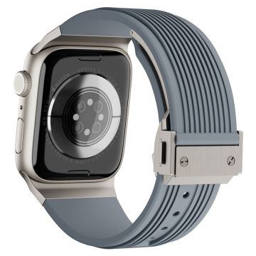 KALEBOL Apple Watch Series 49mm - 45mm - 44mm - 42mm Siliconen horlogeband - Grijs