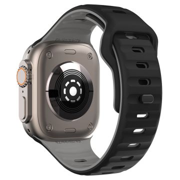 KALEBOL Apple Watch Series 49mm - 45mm - 44mm - 42mm Siliconen horlogebandje - Zwart + Grijs