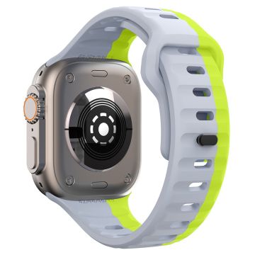 KALEBOL Apple Watch Series 49mm - 45mm - 44mm - 42mm Siliconen horlogebandje - Grijs + Groen