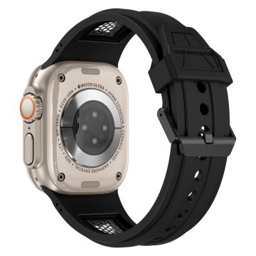 KALEBOL Apple Watch Series 49mm - 45mm - 44mm - 42mm Honingraat horlogeband - Zwart + Zwart