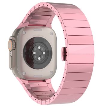 Apple Watch Series 49mm - 45mm - 44mm - 42mm Vervangingslegering horlogebandje met 1 kraal - Roze