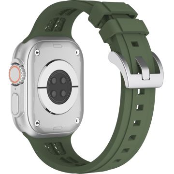 Horlogebandje Apple Watch Series 49mm - 45mm - 44mm - 42mm Siliconen Band - Groen