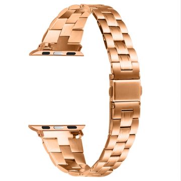 Apple Watch Series 49mm - 45mm - 44mm - 42mm Roestvrij Stalen Band - Roségoud