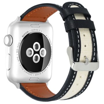 KALEBOL Apple Watch Series 49mm - 45mm - 44mm - 42mm Dual Color Horlogeband - Zwart+Wit