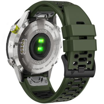 KALEBOL Garmin Fenix Series 5X - 6X - 7X Horlogeband Quickfit 26mm Dual Color Siliconen Band - Legergroen+Zwart