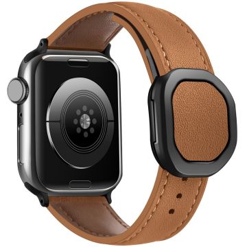 KALEBOL Apple Watch Series 49mm - 45mm - 44mm - 42mm Echt Koeie Leren Band - Bruin