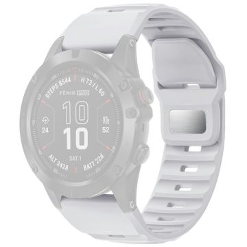 Siliconen horlogebandje voor Garmin Quickfit 26mm / Fenix 7X Pro / Fenix 7X vervangend horlogebandje - Wit