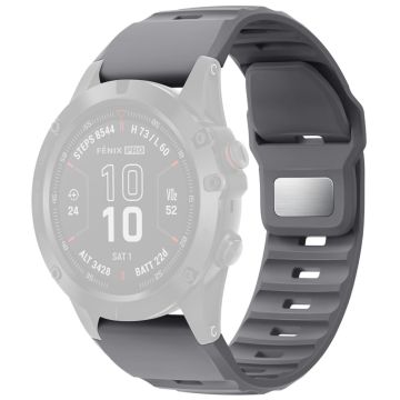 Siliconen horlogebandje voor Garmin Quickfit 26mm / Fenix 7X Pro / Fenix 7X vervangend horlogebandje - Grijs
