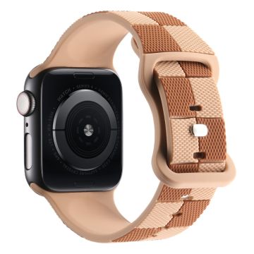 KALEBOL Strap for Apple Watch Series 49mm - 45mm - 44mm - 42mm Silicone Band - Light Brown