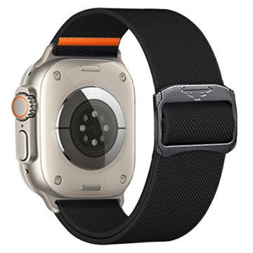 Nylon bandje voor Apple Watch Series 49mm - 45mm - 44mm - 42mm - Zwart