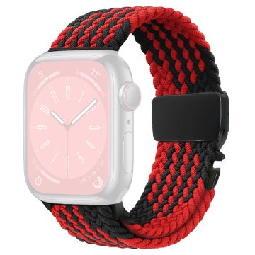 Horlogebandje Apple Watch Series 49mm - 45mm - 44mm - 42mm - Z-Vorm Zwart+Rood