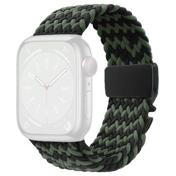 Horlogebandje Apple Watch Series 49mm - 45mm - 44mm - 42mm - W-Vorm Zwart+Groen