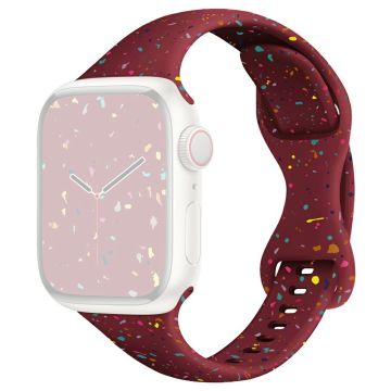 Bandje Apple Watch Series 49mm - 45mm - 44mm - 42mm Siliconen Bandje - Wijnrood