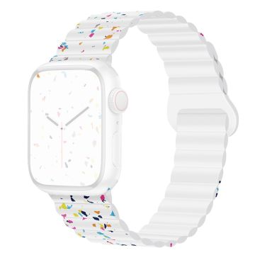 Magnetisch Siliconenbandje Apple Watch Series 49mm - 45mm - 44mm - 42mm - Wit