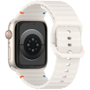 KALEBOL Siliconen Bandje Apple Watch Series 49mm - 45mm - 44mm - 42mm - Sterlicht