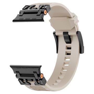 Apple Watch Series 49mm - 45mm - 44mm - 42mm Flexibele Horlogeband - Zwart / Sterlicht