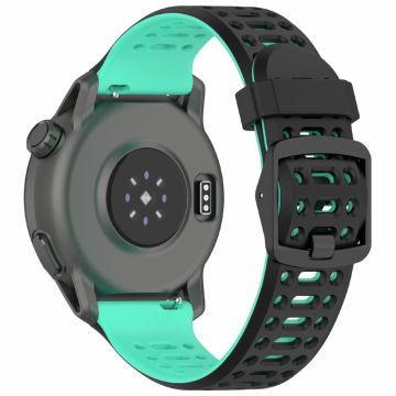 Coros Pace 3 / Apex 2 Pro / Apex Pro Siliconen Horlogeband Dual Color 22mm Horlogeband - Zwart / Meerblauw